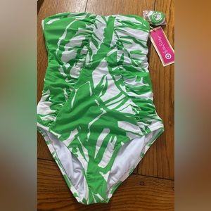 Lily Pulitzer for Target green and white one-piece bathing suit. NWT. Medium